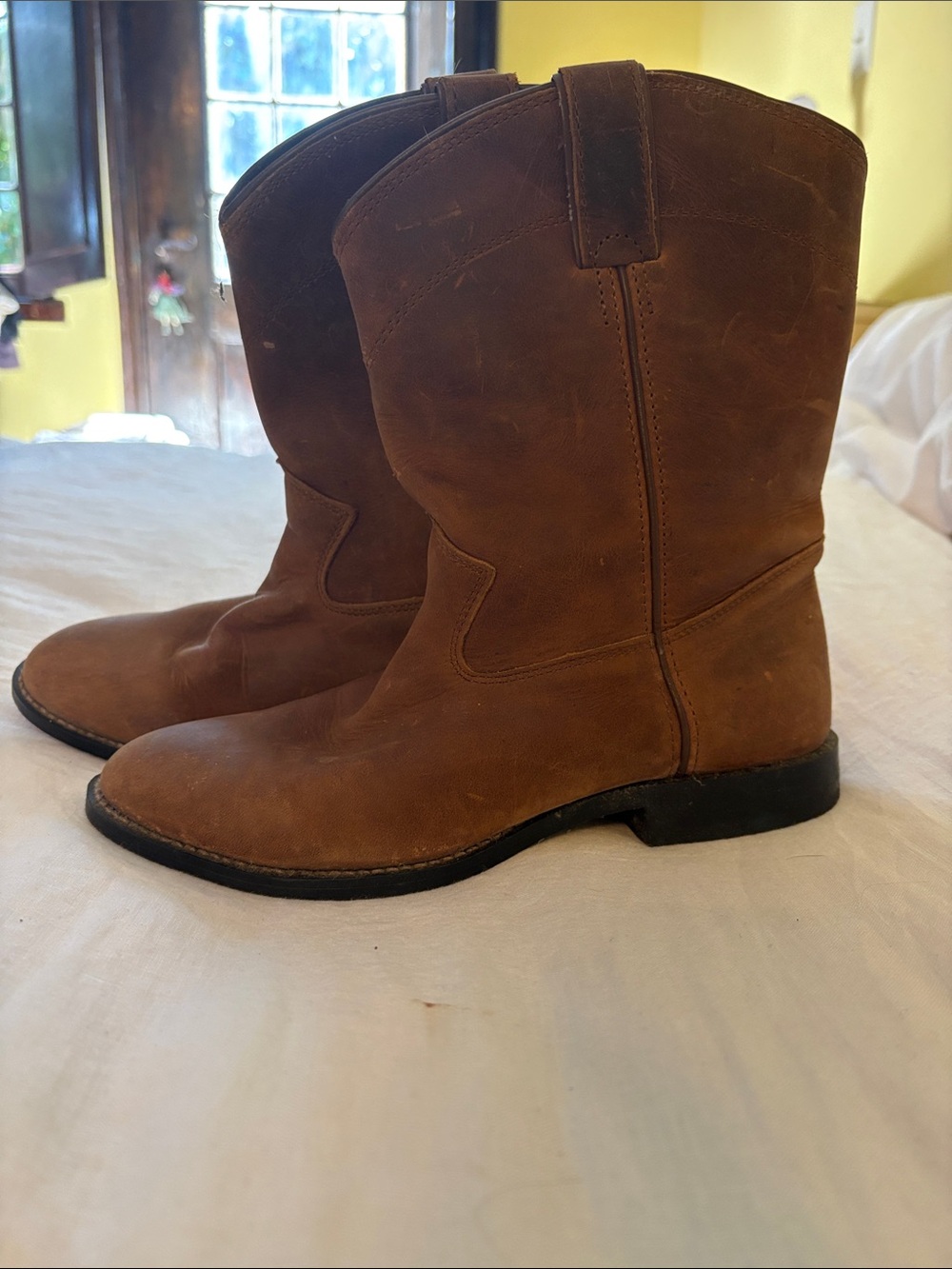 Men's Brown Leather Western Cowboy Boots